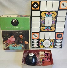 Vintage 1969 Magic Eight Ball Fortune Teller in Box Boardgame Glass Front 8 Ball