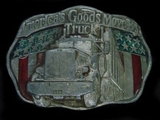 TE05141 VINTAGE 1986 AMERICA'S GOODS MOVE BY TRUCK BELT BUCKLE