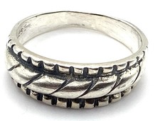 Vintage Sterling Silver / 925 Swirl Band Ring Size 9