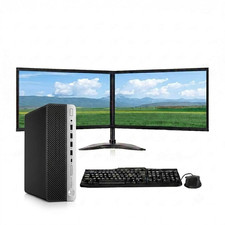 HP EliteDesk 600 G5 SFF Desktop i7-9700 32GB RAM 1TB SSD Dual 24'' LED Win 11