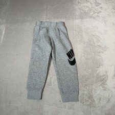 Nike Pants Youth Medium Gray Fleece Jogger Sweatpants Swoosh Logo Casual