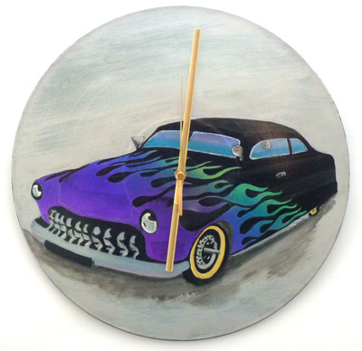 drag racing car..handbemalt auf 12in vinyl.. oldtimer.. custom cars