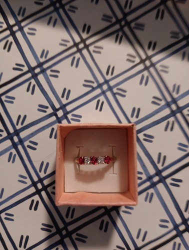 geniune red Sapphire ring 1.00ctw. sz10 Rhodium Plated 925ss - Picture 2 of 13