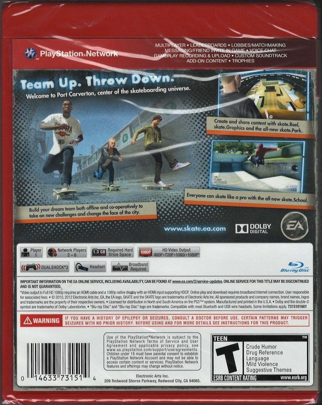 Skate 3 (Greatest Hits) PS3 (Brand New Factory Sealed US Version)  PlayStation 3