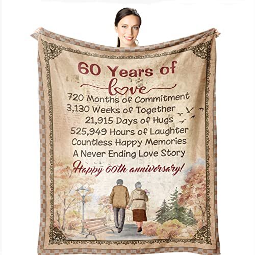 Jubiläum Hochzeitsgeschenke für Paar Eltern Ehefrau Ehemann 60"" x 50"" 60. - Bild 2 von 8