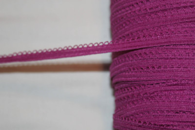 10 yards magenta picot loop edge sewing stretch lingerie elastic 3/8 wide
