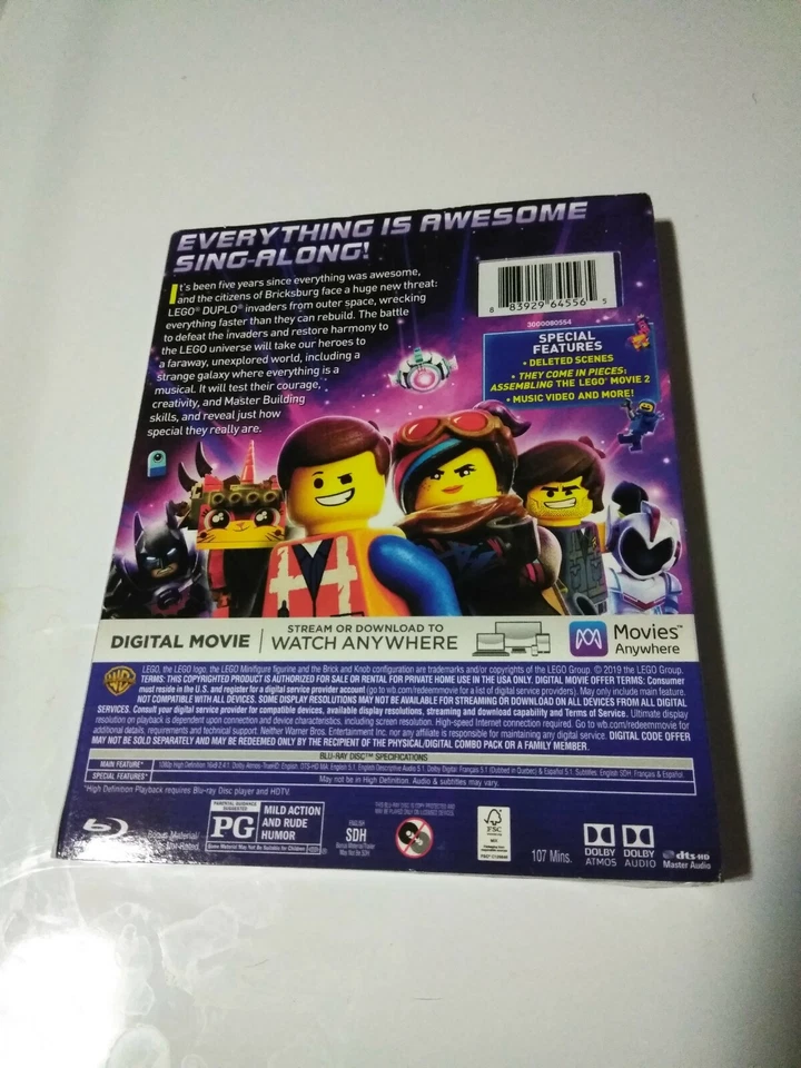 THE LEGO MOVIE: THE SECOND PART BLU-RAY+ DVD, New Sealed W/Slipcover Foto 2 de 2