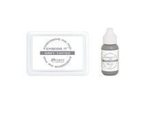 Ranger EMBOSS IT "GREY TINTED" Embossing Ink Stamp Pad  1 Re-Inker BUNDLE Set