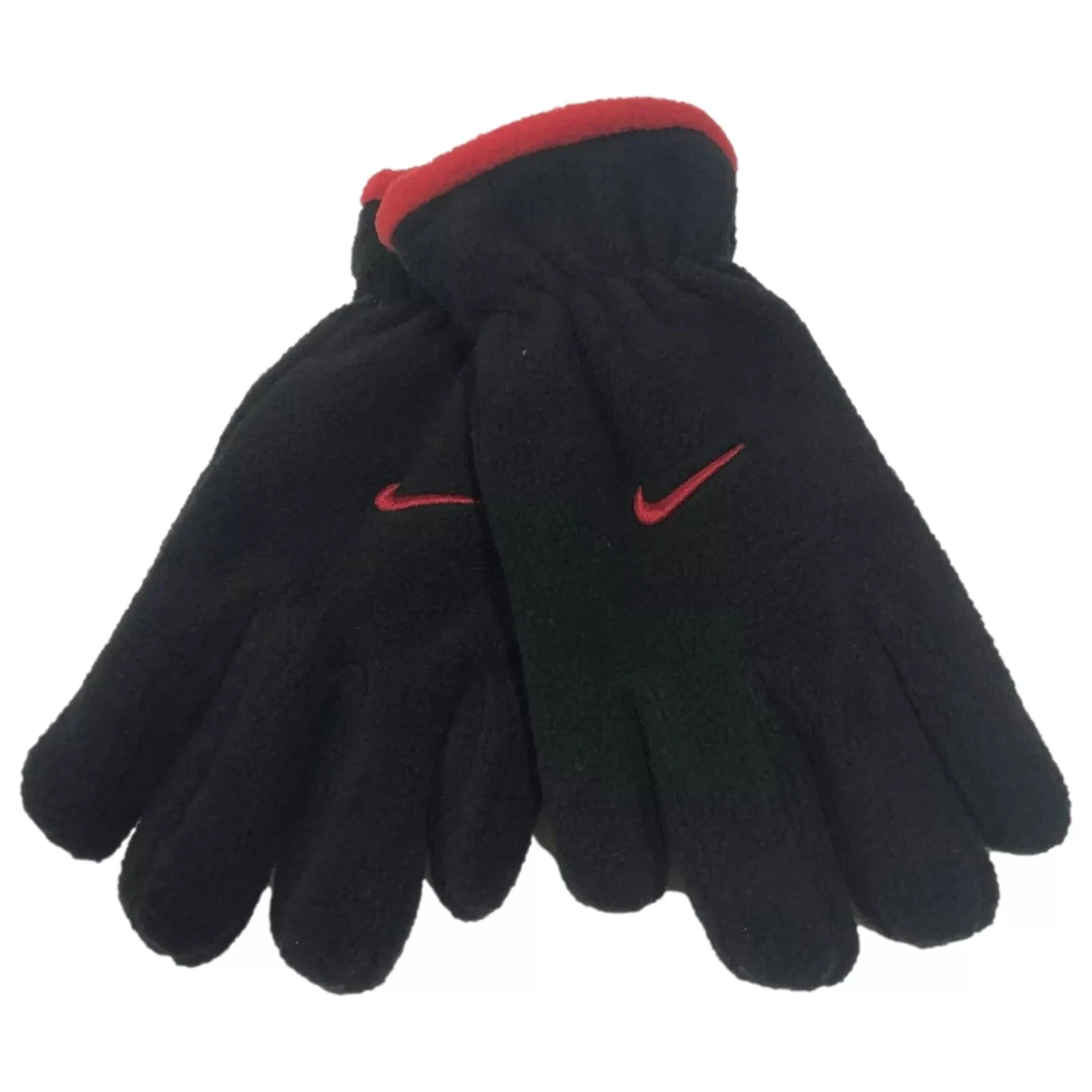 Nike Boys Black & Red Insulated Performance Fleece Snow & Ski Gloves One Size