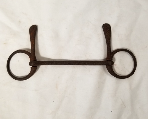 Vintage/Antico Lotto di 6 - Punte per Cavalli Snaffle O Ring Barra Dritta Guida Ferro - Foto 2 di 13