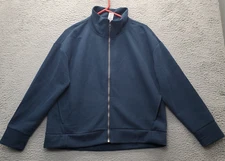 RBX Jacket Womens Large Navy Polyester Stretch Long Sleeve Mock Neck Full Zipper