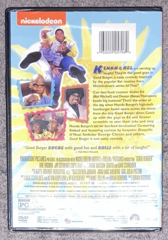 Good Burger DVD Kel Mitchell Kenan Thompson Sinbad Shaq George Clinton NEW - Image 2 of 3