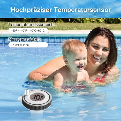 Wireless Pool Thermometer Digital LCD Bildschirm Schwimmbad Spas Aquarium Teich - Bild 16 von 22