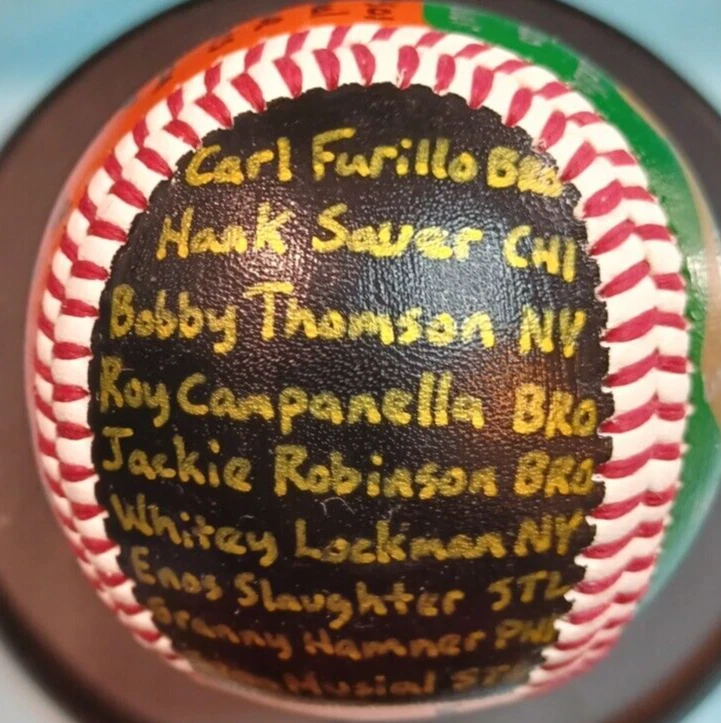 HAND PAINTED BASEBALL 1952 NATIONAL LEAGUE ALL-STAR TEAM JACKIE ROBINSON MUSIAL+ - Изображение 4 из 4