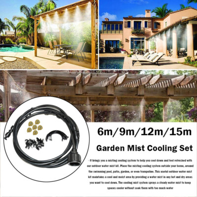 6/9/12/15M Low-Pressure Misting Cooling System Kit Outdoor Spray