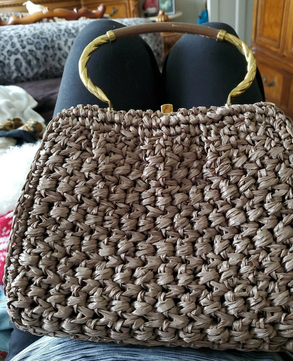 Vintage straw purse discount