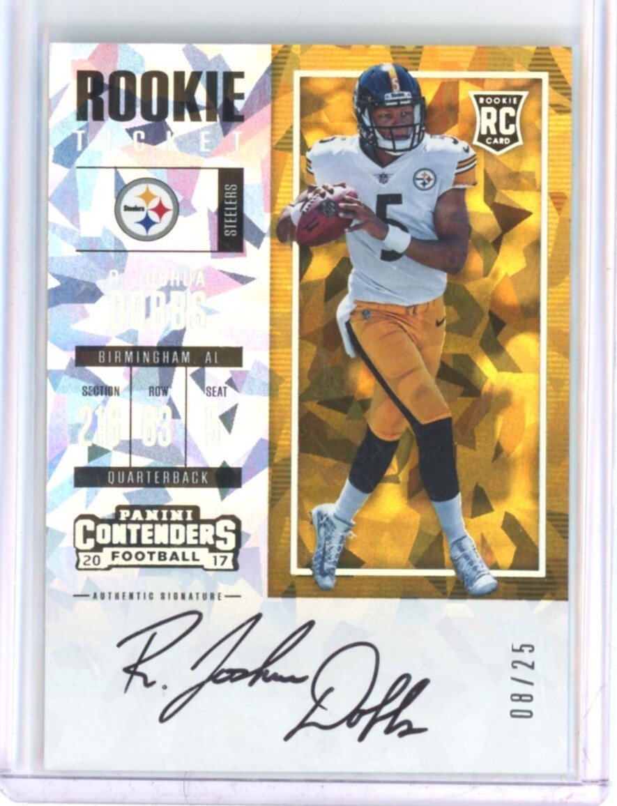 2017 JOSHUA DOBBS PANINI CONTENDERS #306 CRACKED ICE RC AUTO #ED 08/25!!