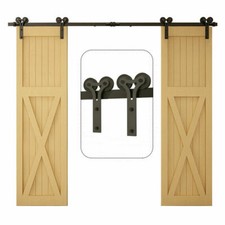 5-10FT Heavy Duty Sturdy Sliding Barn Door Hardware Kit For Single/Doubel