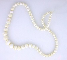 4.5mm to 10.5mm Graduated Primitive Round White Mother Of Pearl Beads Strand