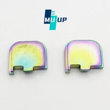 2 Rear Slide Plate for Glock 43 43X 48 9MM Laser Engraved Aluminum Rainbow Color