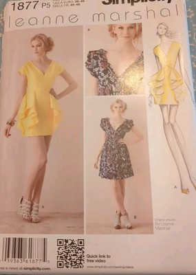 Simplicity 1877 Misses Leanne Marshall Dress Sewing Pattern Size 12-20 Uncut