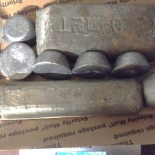 13 Pounds of Mixed Shape Lead Ingots, Free Flat Rate Priority Shipping
