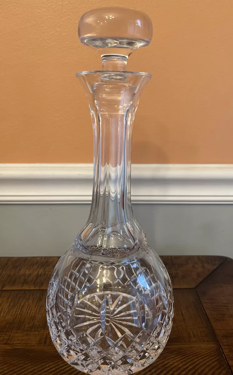 VINTAGE ATLANTIS CRYSTAL GLASS BRANDY DECANTER CUT VERTICAL CRISS CROSS