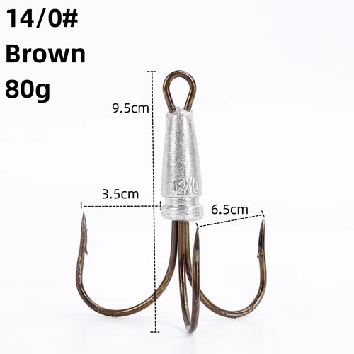 3/5pcs Snagging Weighted Treble Hook Large Snagging Hook Salmon Bunker Snag Hook - Picture 12 of 20