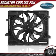 Radiator Fan Assy w/ Brushless Motor for Dodge Durango 2021-2024 V6 3.6L V8 5.7L