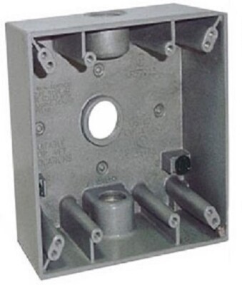 1X BWF TGB75-4V 3/4'' 4 HOLE 2 GANG WEATHERPROOF POWER OUTLET ELECTRICAL BOX