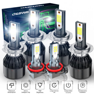 For BMW X3 2004 2005-2014 - 6x H7 H7 H11 LED Headlight Hi/Lo+Fog Light Bulbs