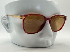 True Vintage Eyeglasses  NOS  Brown Lens  Red  Gold Plastic Frame 1990s 823