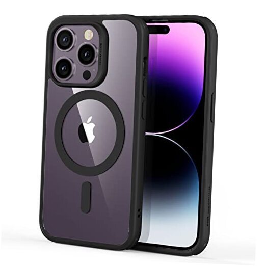 for Case, Compatible with MagSafe, Shockproof iPhone 14 Pro Clear Black