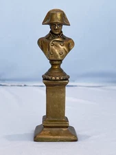 19th C Bronze Bust France Emperor Napoleon Bonaparte Waterloo Battle War