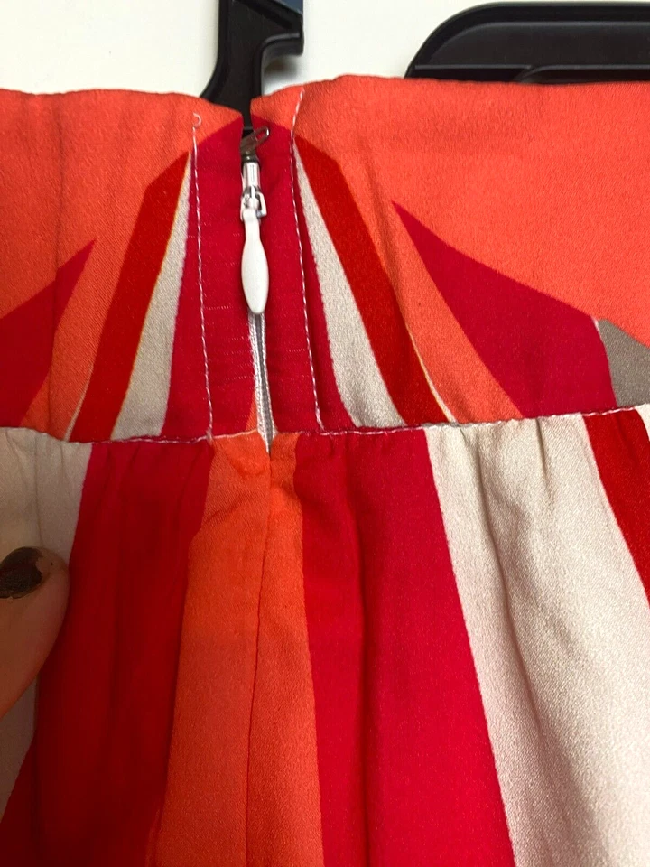 Falda eShakti Mujer 3X-24W Rojo Melocotón Rayas Maxi Acampanada Forrada Boho Plus Damas Foto 4 de 4