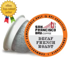 Compostable Coffee Pods  DECAF French Roast (80 Ct) K Cup Compatible Including