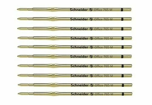 10x Kugelschreiberminen Kuliminen Schneider Office 765, M dokumentenecht schwarz