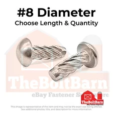 #8 304 Stainless Steel Round Head Type U Drive Screws (Choose Length & Qty)