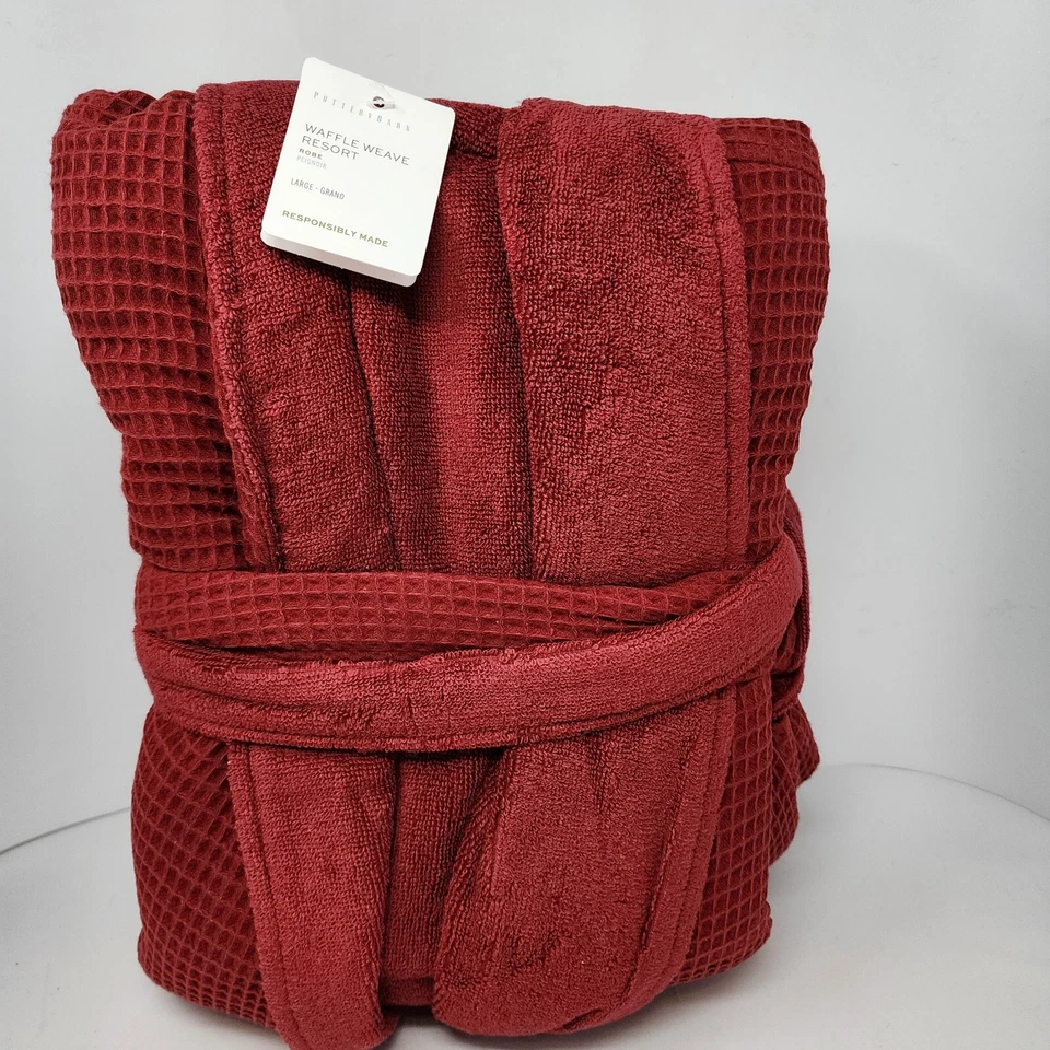 Bata Pottery Barn Waffle Weave Resort GRANDE Roja NUEVA Foto 2 de 2