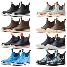 HISEA Men's Fishing Deck Boot Waterproof Sailing Garden Mud Work Ankle Rain Boot