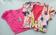Size 3. Short Cotton Print Lulu & Red Summer Jacket + Free Gift Size 14 Uk