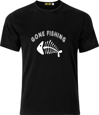 Lustiges Baumwoll-T-Shirt Gone Fishing Weihnachten