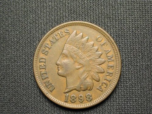 OLD COIN SALE!! XF+ 1898 INDIAN HEAD CENT PENNY w/ DIAMONDS & FULL LIBERTY #137
