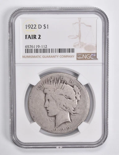 FAIR 2 1922-D Peace Silver Dollar NGC *4657