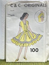 Vintage C C Originals Sewing Pattern Square Dance Dress 6-8-10 100 Uncut