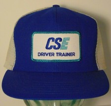 Old Vintage 1980s CSE DRIVER TRAINER PATCH SNAPBACK TRUCKER HAT CAP MADE IN USA
