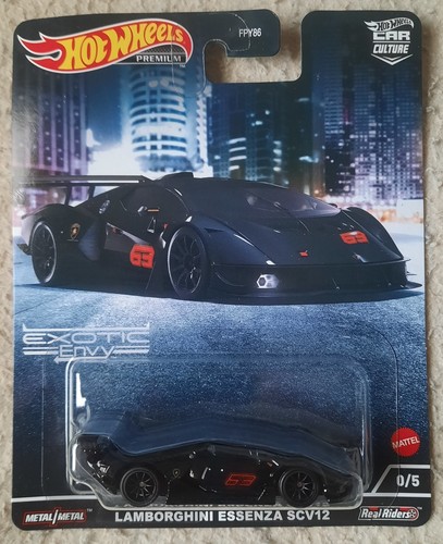 2023 Hot Wheel Car Culture Exotic Envy 0/5 Black Lamborghini Essenza SCV12 CHASE