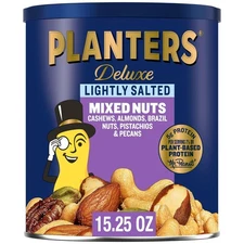 PLANTERS Deluxe Mixed Nuts 15.25oz – Cashews, Almonds, Pecans, Lightly Salted