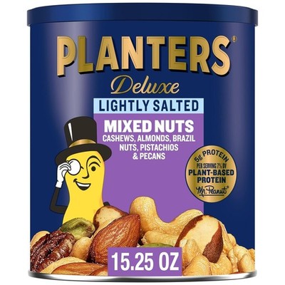 PLANTERS Deluxe Mixed Nuts 15.25oz   Cashews, Almonds, Pecans, Lightly Salted