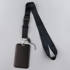 Pure Black Lanyards for Keys, Multi-function Cell Phone Straps, ID Card Keychain